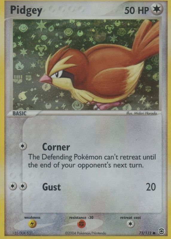 Pidgey 2004 EX: FireRed & LeafGreen #073/112 Reverse Holo SGC 10