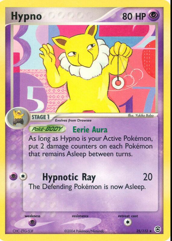 Hypno 2004 EX: FireRed & LeafGreen #025/112 Base PSA 10