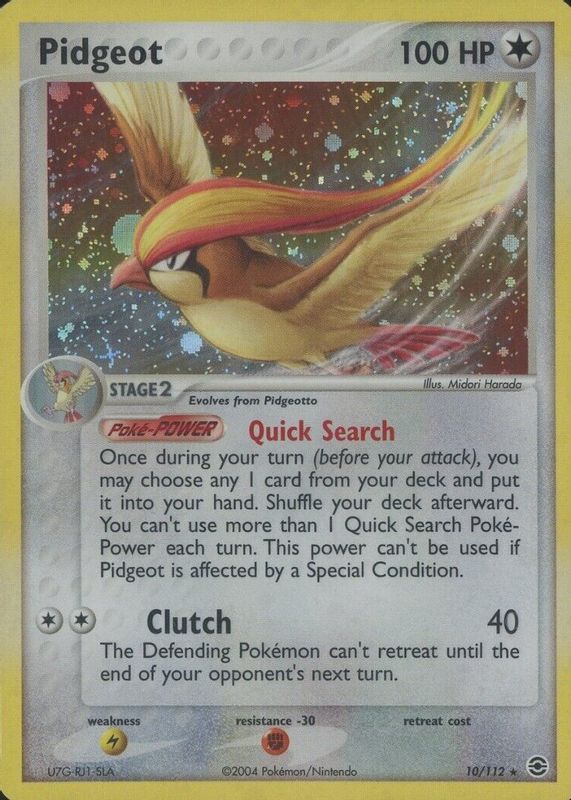 Pidgeot 2004 EX: FireRed & LeafGreen #010/112 Holo PSA 9