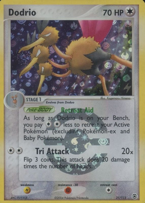 Dodrio 2004 EX: FireRed & LeafGreen #021/112 Reverse Holo PSA 10