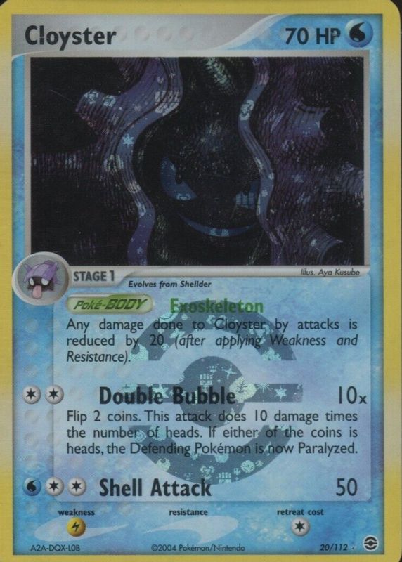 Cloyster 2004 EX: FireRed & LeafGreen #020/112 Reverse Holo PSA 10