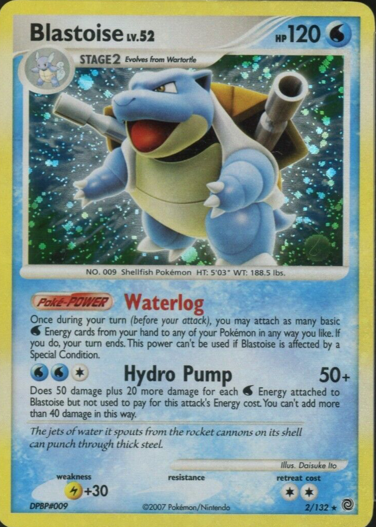 Blastoise 2007 Diamond & Pearl: Secret Wonders #002/132 Holo PSA 8 