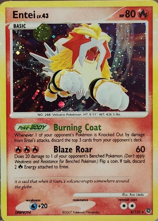 Entei 2007 Diamond & Pearl: Secret Wonders #004/132 Holo Price Guide -  Sports Card Investor