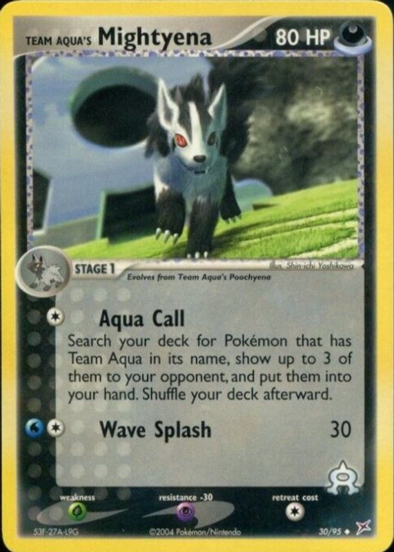 Team Aqua's Mightyena 2004 EX: Team Magma vs Team Aqua #30/95 Base PSA 10