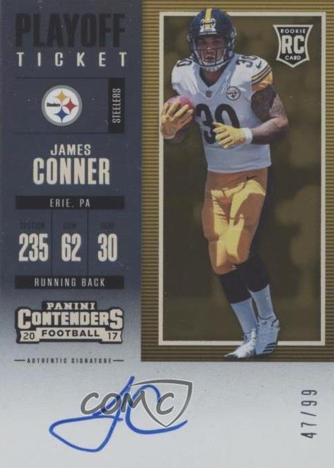 James Conner 2017 Contenders #320 Rookie Ticket Auto - Playoff
