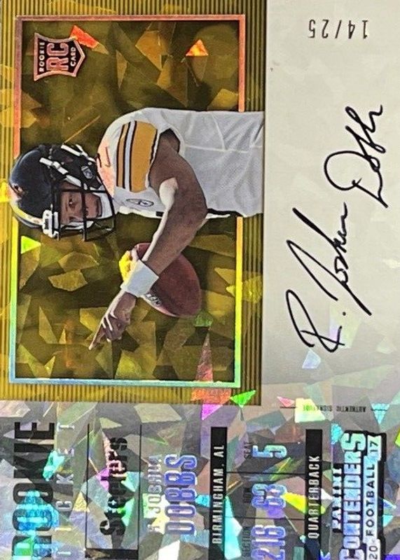 Joshua Dobbs 2017 Contenders #346 Rookie Ticket Auto Variation - Cracked Ice Ticket /25 PSA 10