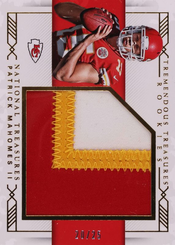 Patrick Mahomes II 2017 National Treasures #2 Tremendous Treasures Rookies - Prime /25 PSA 10