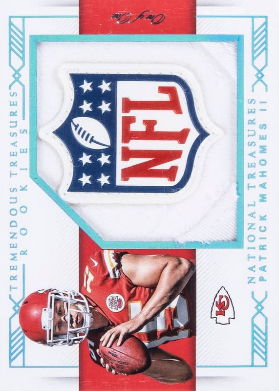 Patrick Mahomes II 2017 National Treasures #2 Tremendous Treasures Rookies - NFL Shield /1 PSA 10