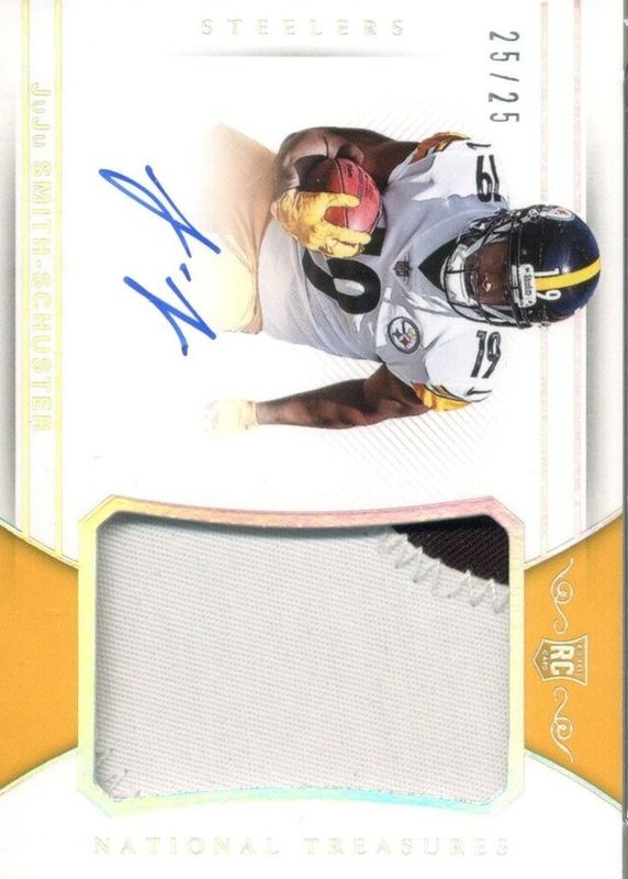 JuJu Smith-Schuster 2017 National Treasures #183 Rookie Patch Auto - Holo Silver /25 PSA 10