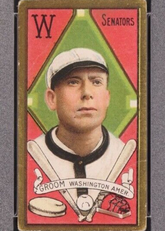 Bob Groom 1911 T205 Gold Border Base Rookie BVG 7