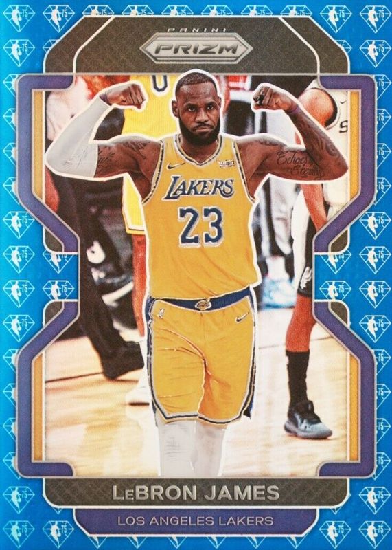 LeBron James 2021 Prizm #91 Blue NBA 75th Anniversary Price Guide 