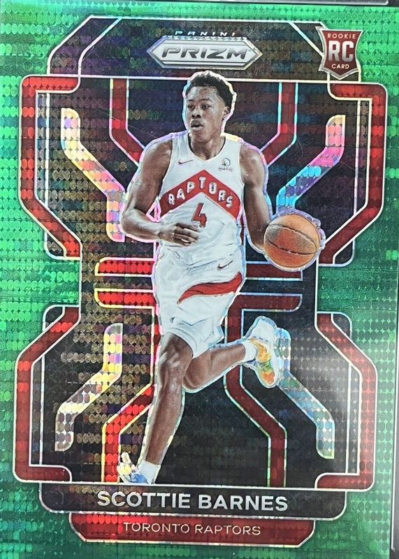 Scottie Barnes 2021 Prizm #320 Green Pulsar /25 Rookie PSA 10