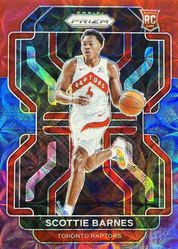 Scottie Barnes 2021 Prizm #320 Choice Red Blue & Purple /15 Rookie SGC 10