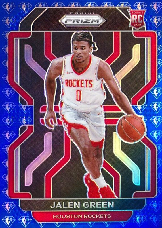 Jalen Green 2021 Prizm #306 Blue NBA 75th Anniversary Rookie PSA 9