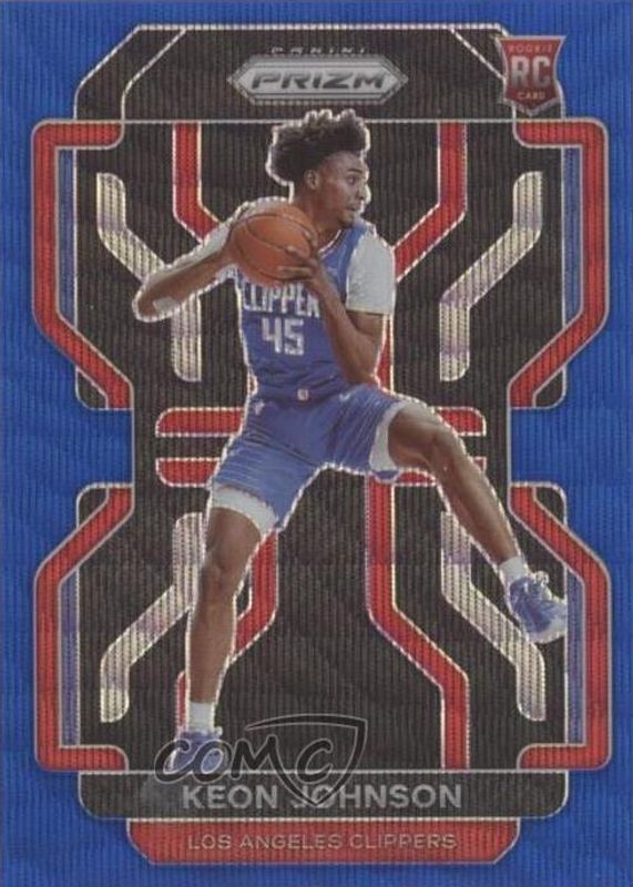 Keon Johnson 2021 Prizm #326 Blue Wave Rookie PSA 10