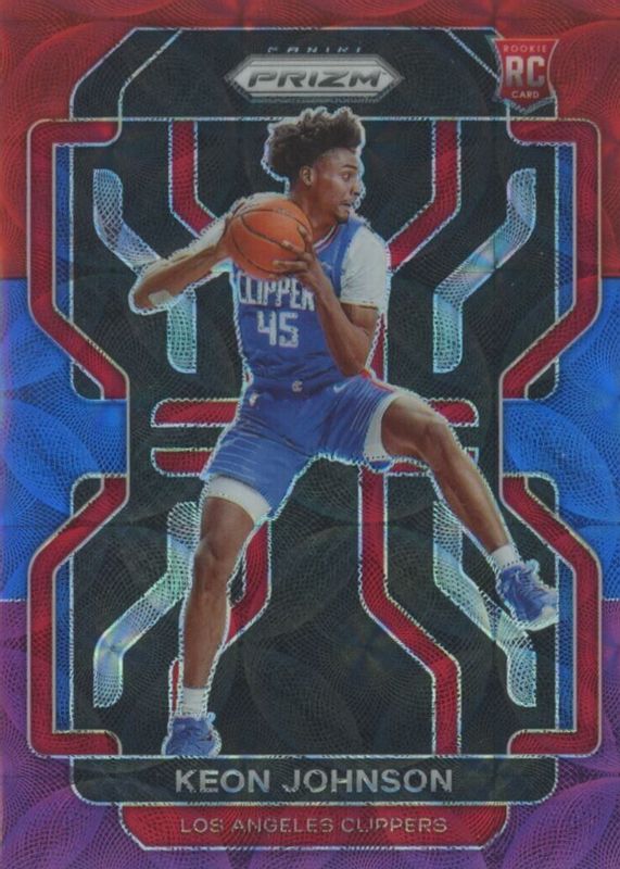 Keon Johnson 2021 Prizm #326 Choice Red Blue & Purple /15 Rookie PSA 10