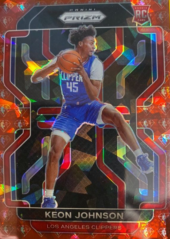 Keon Johnson 2021 Prizm #326 NBA 75th Anniversary Diamond /75 Rookie BGS 9