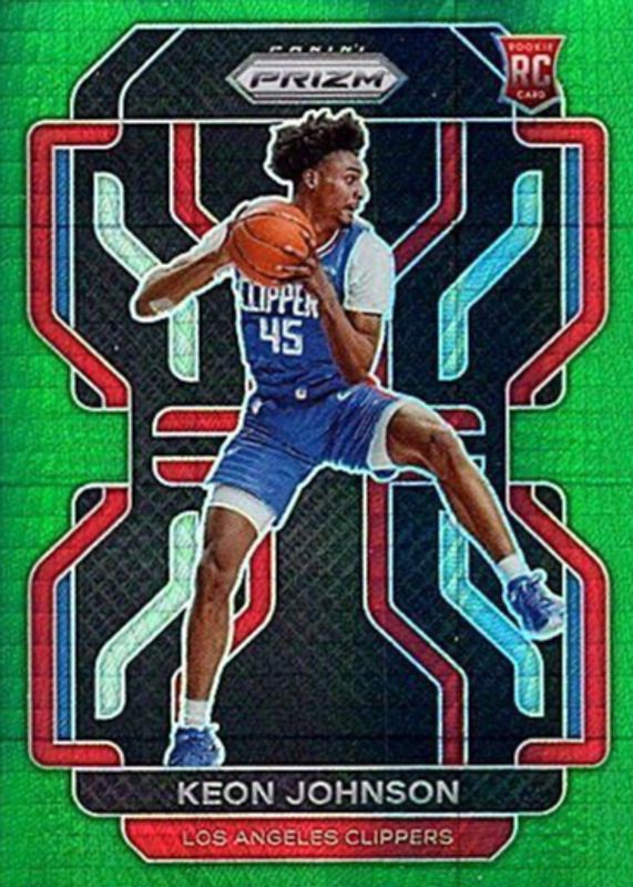 Keon Johnson 2021 Prizm #326 Factory Set Green Hyper Rookie PSA 10