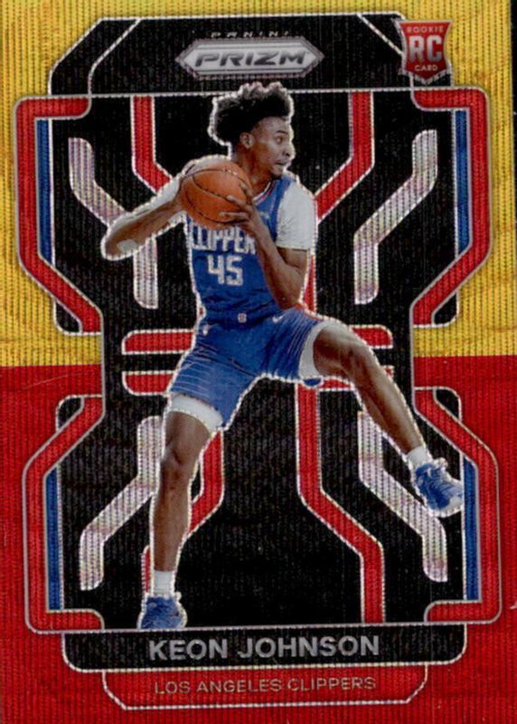 Keon Johnson 2021 Prizm #326 Red & Gold Wave Rookie PSA 10