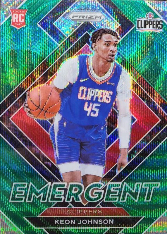 Keon Johnson 2021 Prizm #6 Emergent - Green Wave Rookie PSA 10