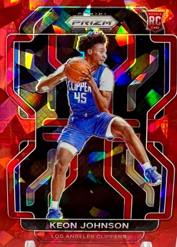 Keon Johnson 2021 Prizm #326 Red Ice Rookie RAW