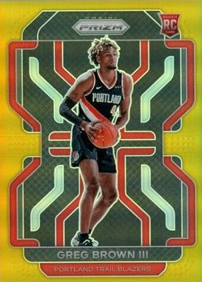 グレッグ・ブラウンⅢ 2021-22 10枚限定ルーキー直書きサインカード 2021-22 Greg Brown III Rated Rookie Card Blue Velocity Prizm