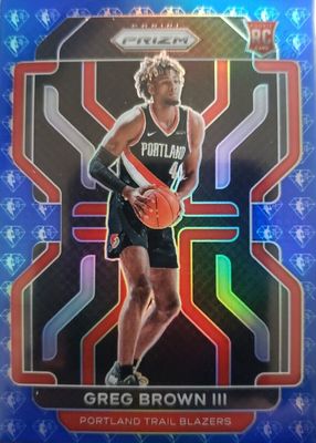 グレッグ・ブラウンⅢ 2021-22 10枚限定ルーキー直書きサインカード 2021-22 Rated Rookie Greg Brown III Rookie Portland Trail