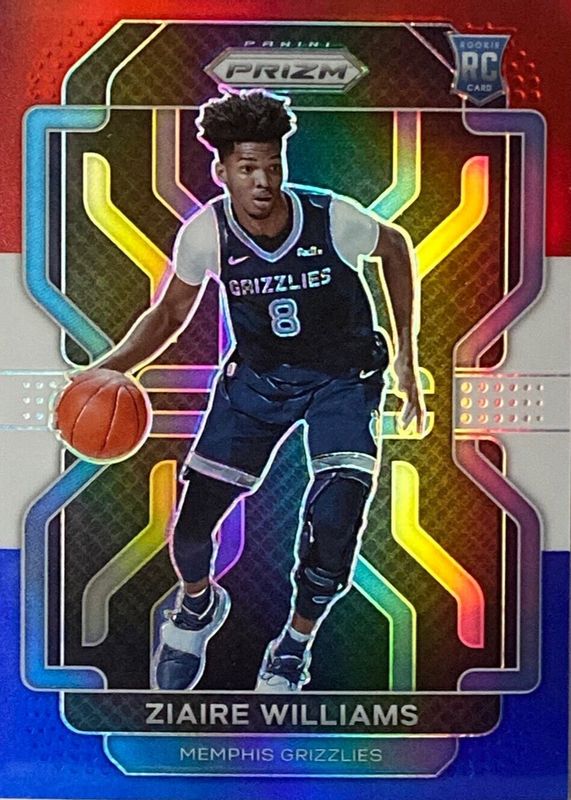 Ziaire Williams 2021 Prizm #313 Red White Blue Rookie RAW