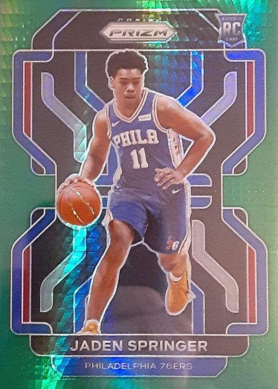 Jaden Springer 2021 Prizm #317 Factory Set Green Hyper Rookie RAW