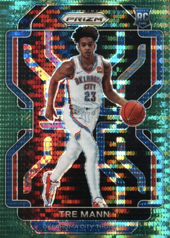 Tre Mann 2021 Prizm #274 Green Pulsar /25 Rookie SGC 10