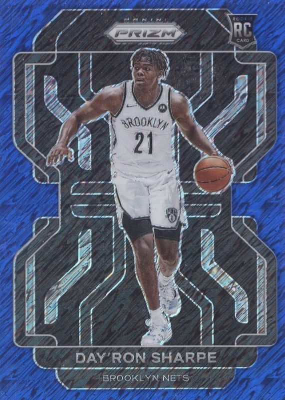 Day'Ron Sharpe 2021 Prizm #281 Blue Shimmer /30 Rookie RAW