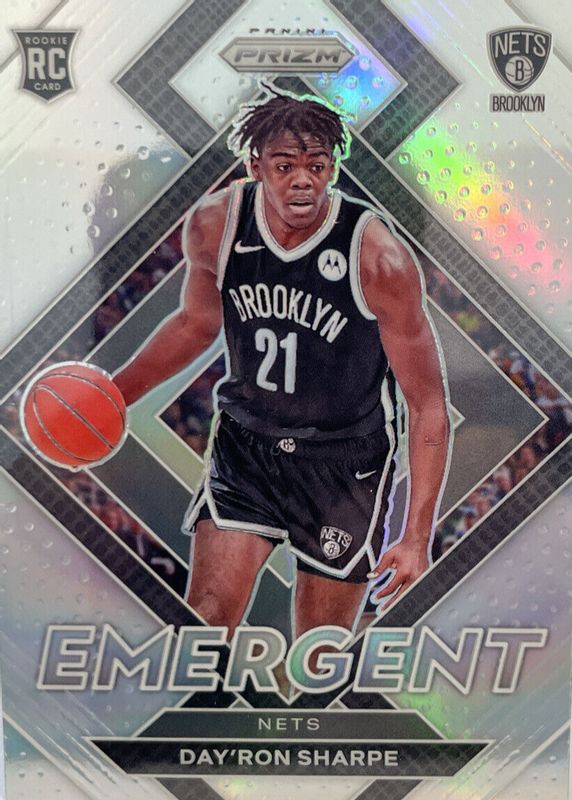 Day'Ron Sharpe 2021 Prizm #27 Emergent - Silver Rookie PSA 10