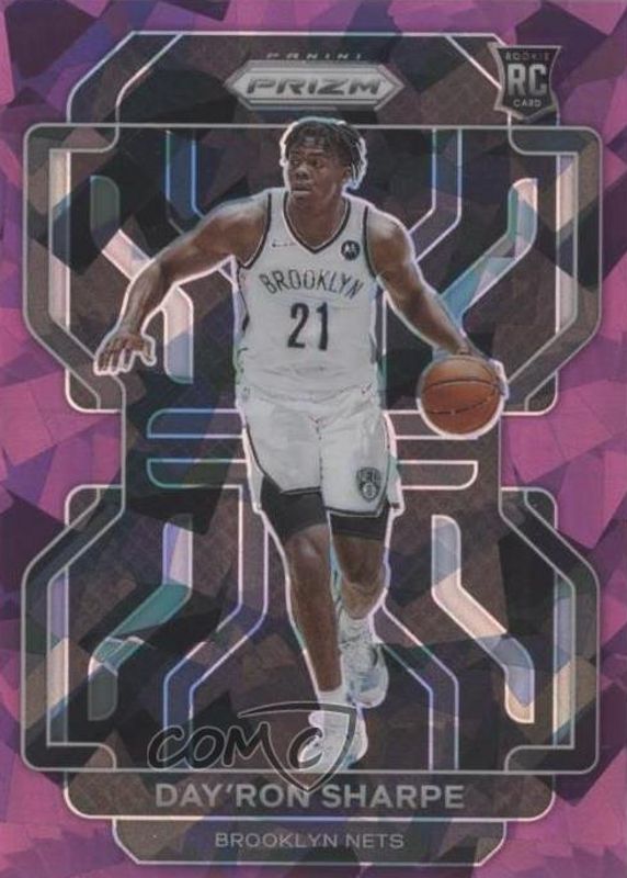 Day'Ron Sharpe 2021 Prizm #281 Purple Ice /149 Rookie SGC 10