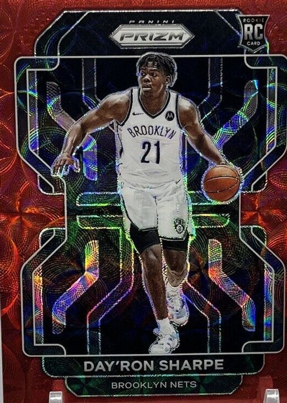 Day'Ron Sharpe 2021 Prizm #281 Choice Red /88 Rookie RAW