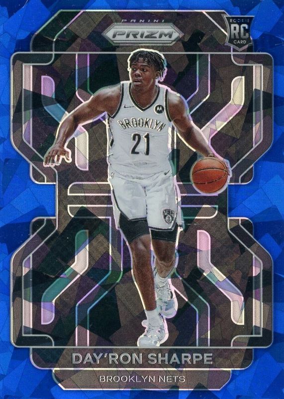 Day'Ron Sharpe 2021 Prizm #281 Blue Ice /125 Rookie SGC 10