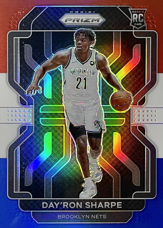 Day'Ron Sharpe 2021 Prizm #281 Red White Blue Rookie RAW