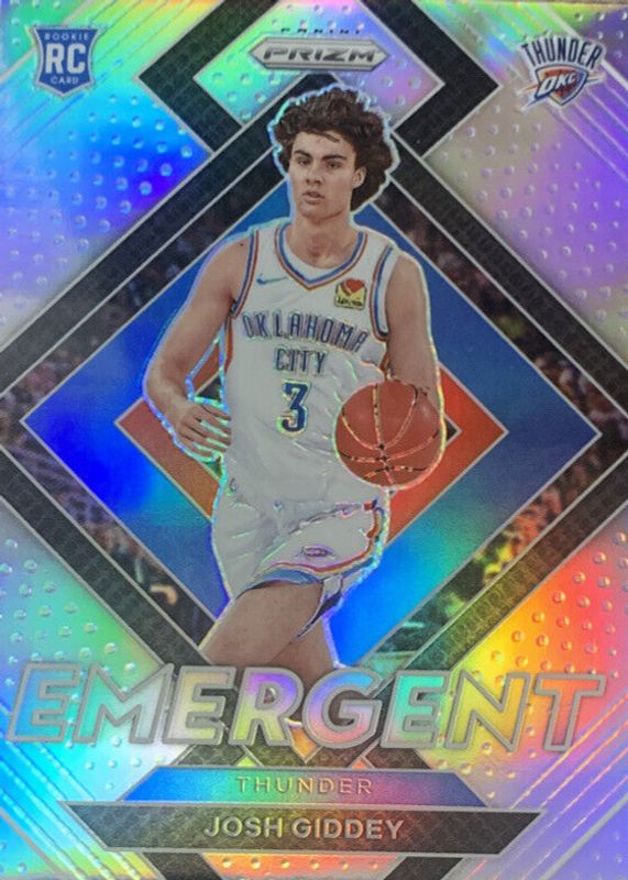 Josh Giddey 2021 Prizm #7 Emergent - Silver Rookie BGS 9