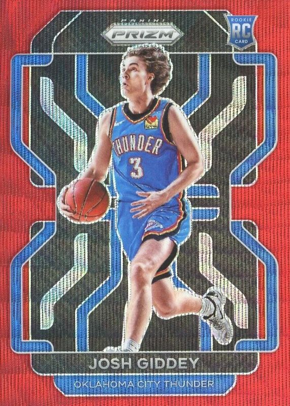 Josh Giddey 2021 Prizm #301 Ruby Wave Rookie PSA 10