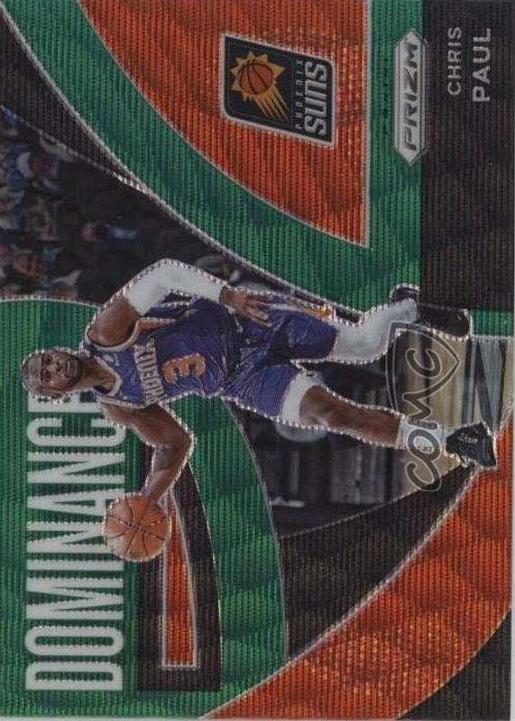 Chris Paul 2021 Prizm #8 Dominance - Green Wave RAW