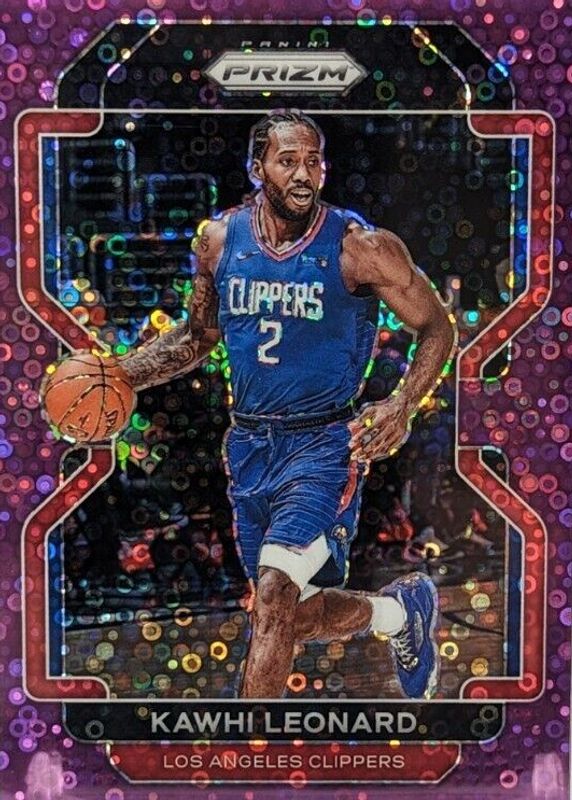 Kawhi Leonard 2021 Prizm #71 Fast Break Purple /75 RAW