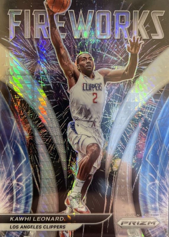 Kawhi Leonard 2021 Prizm #7 Fireworks - Hyper PSA 10