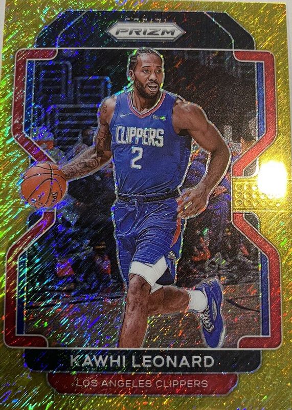 Kawhi Leonard 2021 Prizm #71 Gold Shimmer /10 RAW