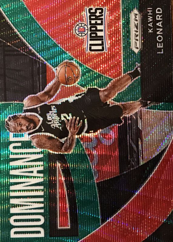 Kawhi Leonard 2021 Prizm #22 Dominance - Green Wave PSA 10