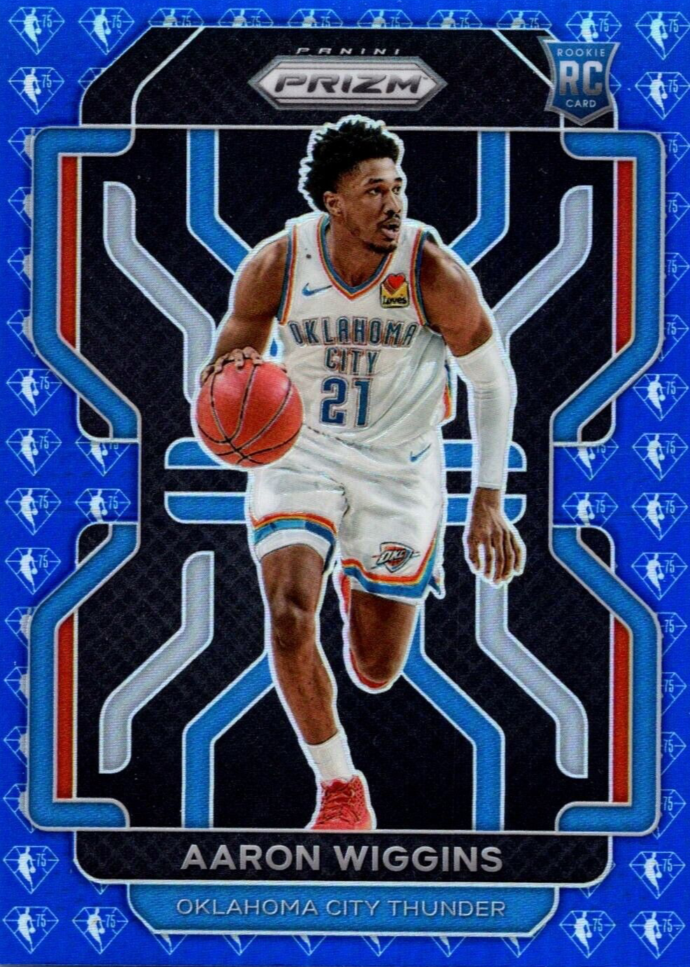 Aaron Wiggins 2021 Prizm #286 Blue NBA 75th Anniversary