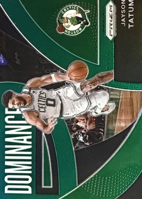 Jayson Tatum 2021 Prizm #5 Dominance - Green PSA 10