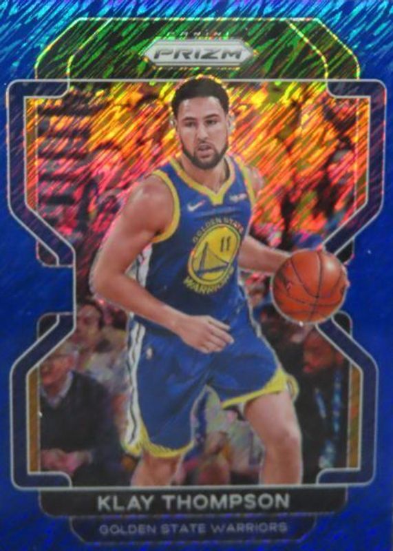 Klay Thompson 2021 Prizm #92 Blue Shimmer /30 RAW