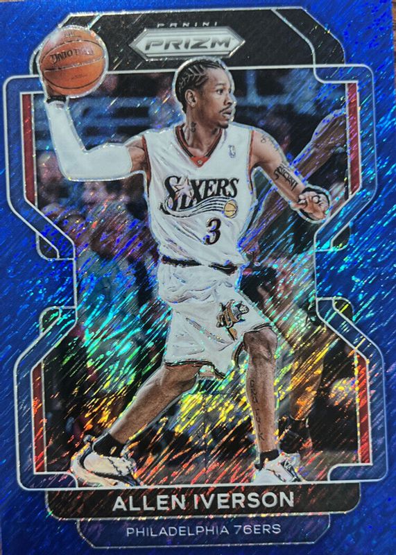 Allen Iverson 2021 Prizm #255 Blue Shimmer /30 Price Guide 