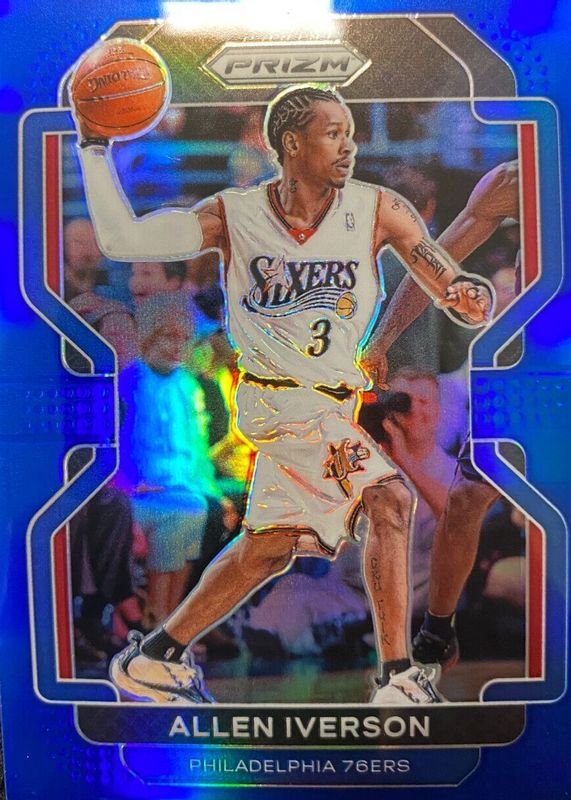 Allen Iverson 2021 Prizm #255 Blue /199 RAW