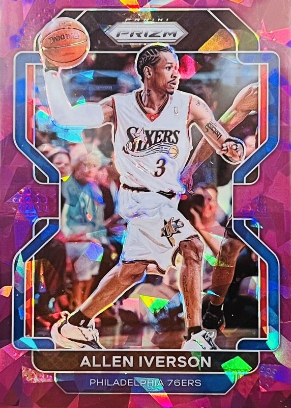 Allen Iverson 2021 Prizm #255 Purple Ice /149 RAW