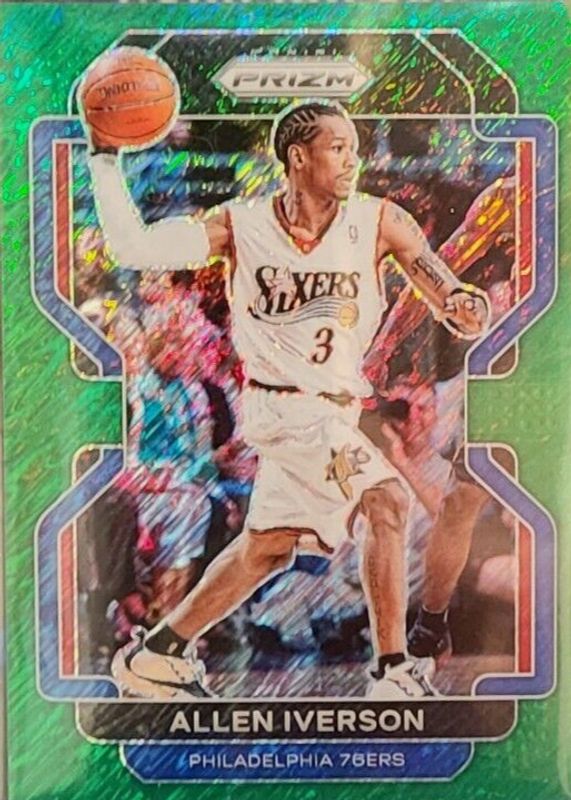 Allen Iverson 2021 Prizm #255 Green Shimmer /5 Price Guide 